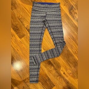lululemon athletica Blue Striped Leggings